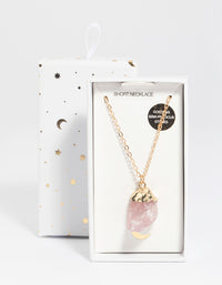 Gold Rose Quartz Necklace - link has visual effect only