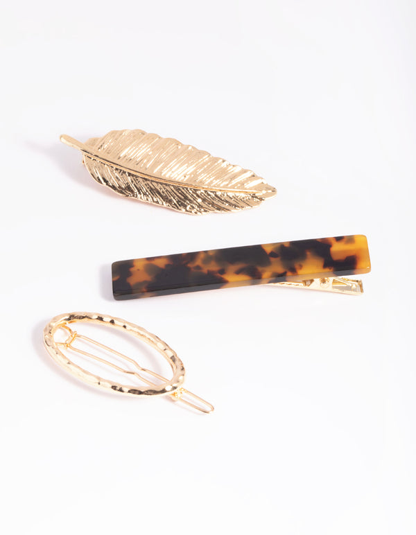 Gold & Tortoiseshell Clips