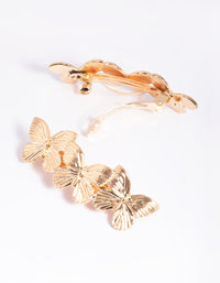 Gold Butterfly Barette Clips - link has visual effect only