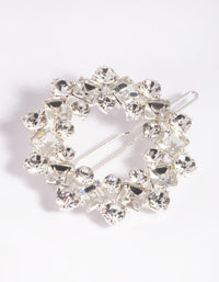 Silver Diamante Circle Clips - link has visual effect only