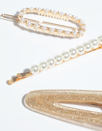 Gold Glitter & Pearl Clips - link has visual effect only