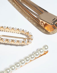 Gold Glitter & Pearl Clips - link has visual effect only