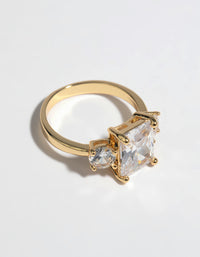 Gold Cubic Zirconia Engagement Ring - link has visual effect only