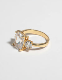 Gold Cubic Zirconia Engagement Ring - link has visual effect only