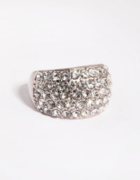 Silver Diamante Dome Ring - link has visual effect only