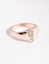 Rose Gold Diamante Heart Ring - link has visual effect only