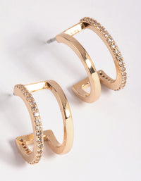 Gold Cubic Zirconia Hoop Earrings - link has visual effect only