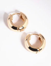 Gold Chunky Huggie Hoop Earrings - link has visual effect only