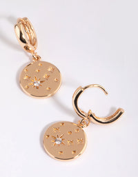 Gold Celestial Huggie Hoop Earrings - link has visual effect only