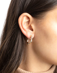 Gold Bamboo Hoop Earrings - link has visual effect only