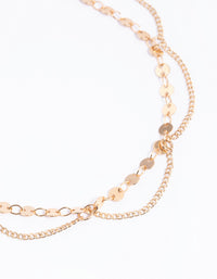 Gold Disc & Chain Anklet - link has visual effect only