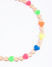 Gold Linked Hearts Anklet - link has visual effect only