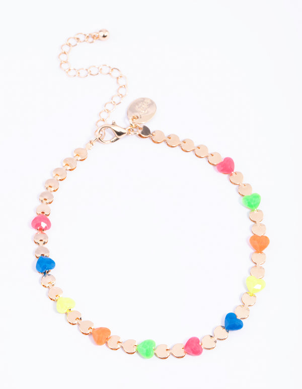 Gold Linked Hearts Anklet