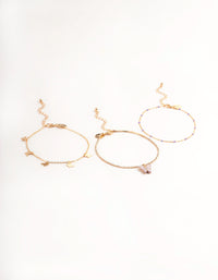 Gold Diamante Butterfly Anklet Pack - link has visual effect only