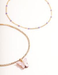 Gold Diamante Butterfly Anklet Pack - link has visual effect only