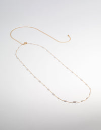 Gold Dainty Pearl Waist Chain - link has visual effect only