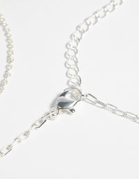 Silver Plated Fine Chain Anklet Set - link has visual effect only