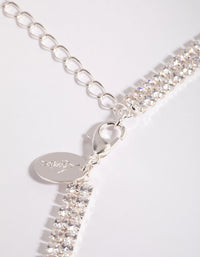 Silver Cubic Zirconia Fringe Necklace - link has visual effect only