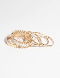 Gold Cubic Zirconia Baguette Ring - link has visual effect only