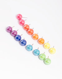 Colourful Ball Stud Earring 8-Pack - link has visual effect only