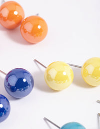 Colourful Ball Stud Earring 8-Pack - link has visual effect only