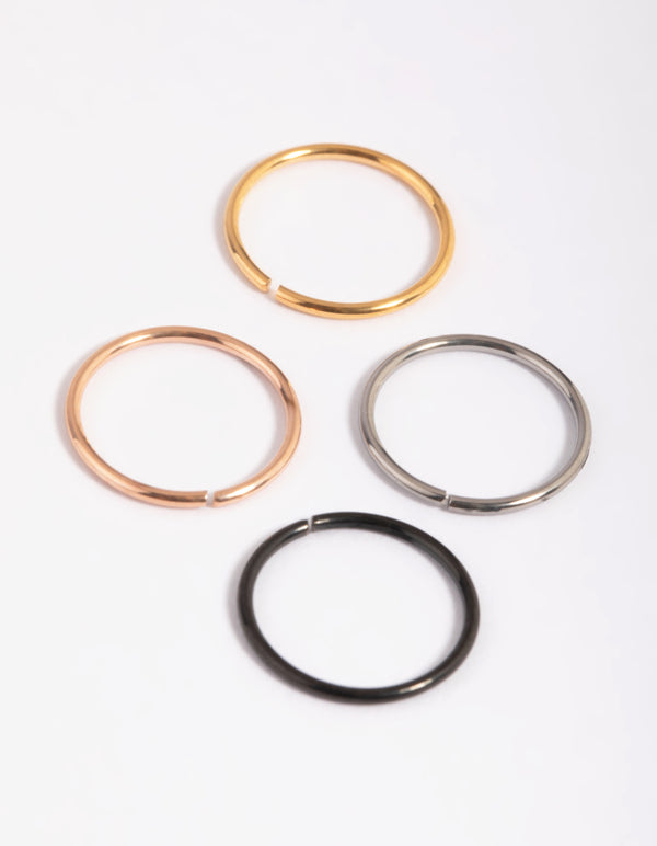 Titanium Basic Nose Ring 4-Pack