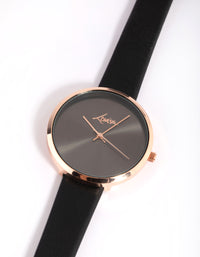 Rose Gold PU Strap Watch - link has visual effect only