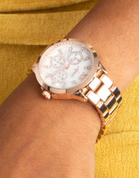 Gold Marble Diamante Watch - link has visual effect only