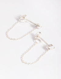 Sterling Silver Chain Stud Earrings - link has visual effect only