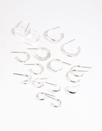 Silver Simple Hoop Earring 8-Pack - link has visual effect only