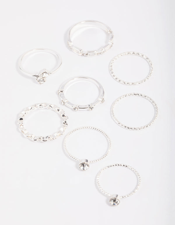 Diamante Chain Ring Stack Pack