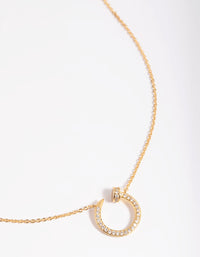 Gold Plated Cubic Zirconia Circle Necklace - link has visual effect only