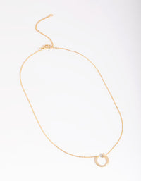 Gold Plated Cubic Zirconia Circle Necklace - link has visual effect only