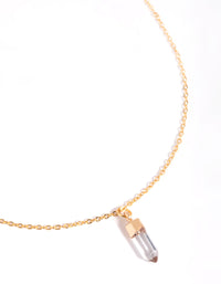 Gold Plated Quartz Shard Pendant Necklace - link has visual effect only