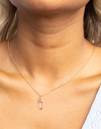 Gold Plated Quartz Shard Pendant Necklace - link has visual effect only