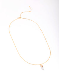 Gold Plated Quartz Shard Pendant Necklace - link has visual effect only