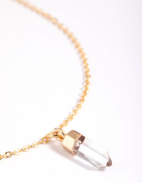 Gold Plated Quartz Shard Pendant Necklace - link has visual effect only