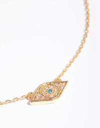 Gold Plated Brass Evil Eye Pendant Necklace - link has visual effect only