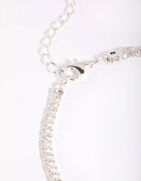 Silver Plated Brass  Cubic Zirconia Anklet - link has visual effect only