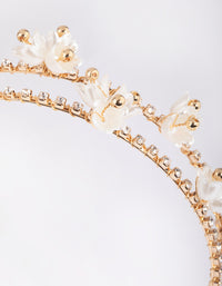 Gold Pearlised Flower Headband - link has visual effect only