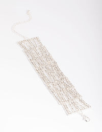 Silver Diamante Detail Wide Bracelet - link has visual effect only