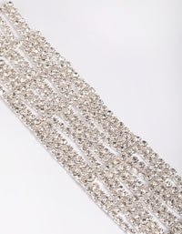 Silver Diamante Detail Wide Bracelet - link has visual effect only