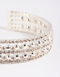 Silver Diamante Wide Bracelet - link has visual effect only