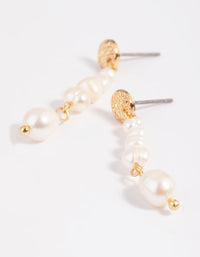 Gold Plated Freshwater Pearl Drop Earrings - link has visual effect only