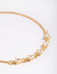 Gold Plated Cubic Zirconia Teardrop Toggle Bracelet - link has visual effect only