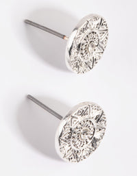 Antique Silver Etched Stud Earrings - link has visual effect only