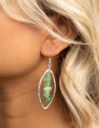 Green Adventurine Chip Oval Drop Earrings - link has visual effect only