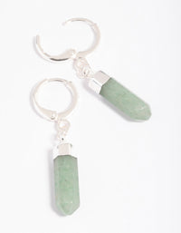 Green Flurite Shard Huggie Hoop Earrings - link has visual effect only