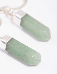 Green Flurite Shard Huggie Hoop Earrings - link has visual effect only