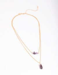 Amethyst Chip Layered Necklace - link has visual effect only